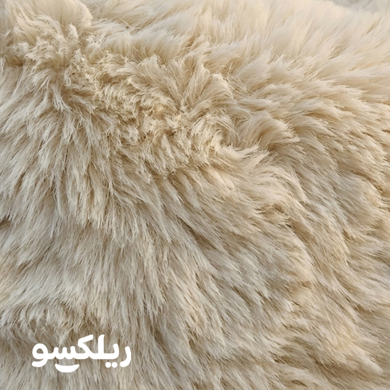 نمای نزدیک روکش خز مبل شنی خزدار مدل گلد