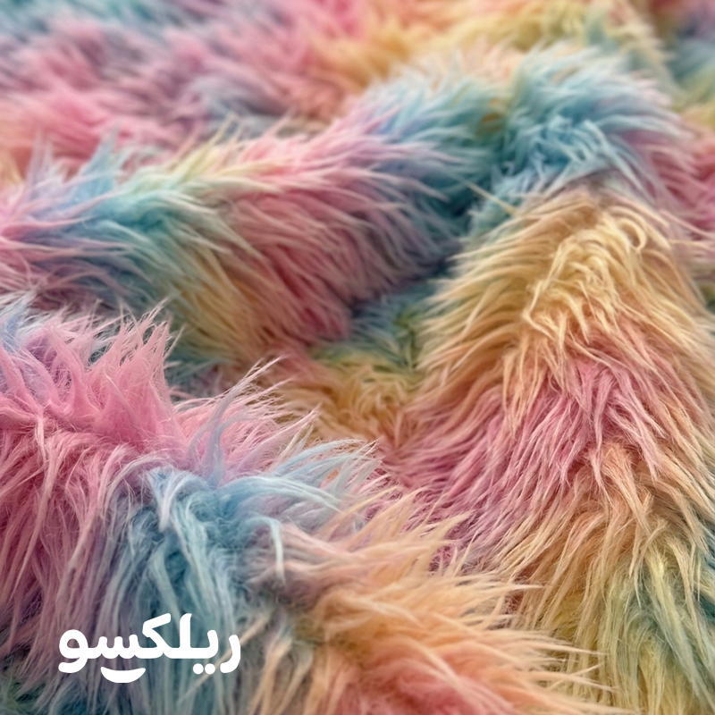 خرید مبل شنی با پارچه خز یونیکورن