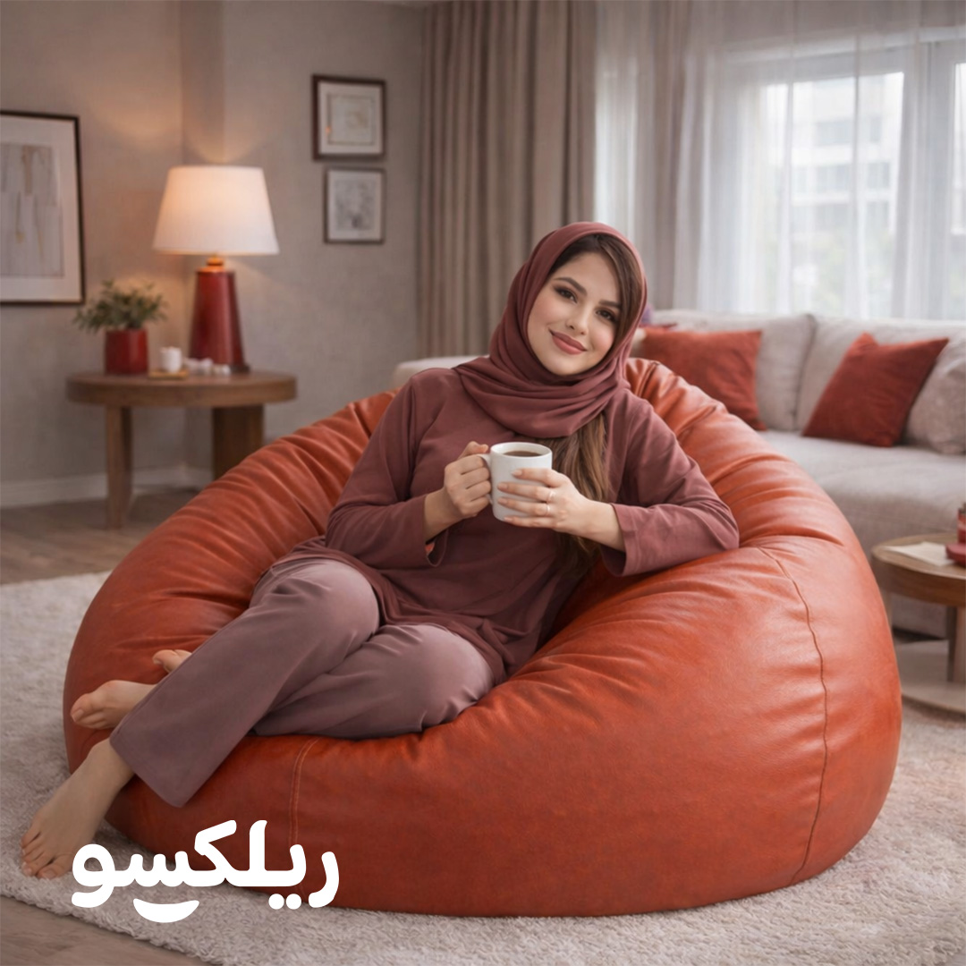 خرید مبل شنی چرمی قرمز
